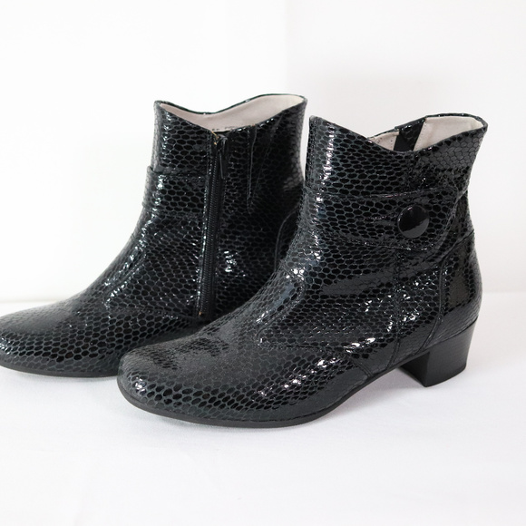 patent croc boots